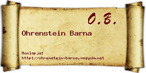 Ohrenstein Barna névjegykártya